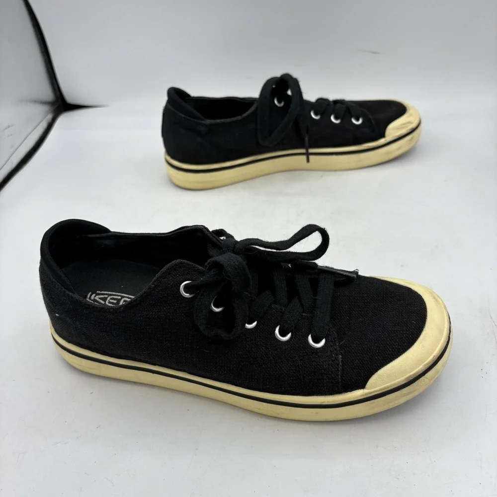 Keen Shoes Womens Size 8.5 Elsa IV Black White Low Top Lace Up‎ Sneakers